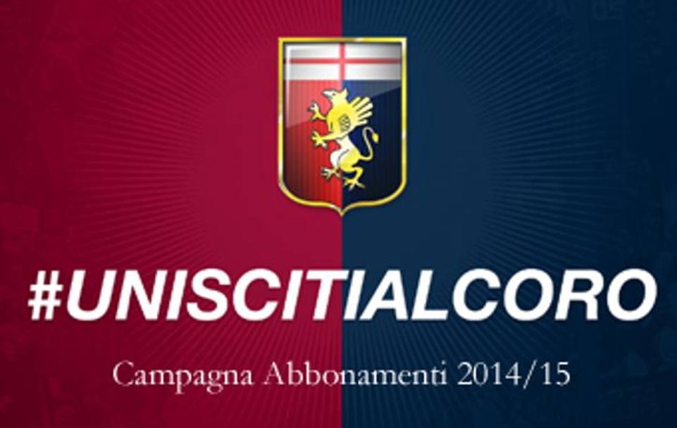 Campagna abbonamenti dal look pi sobrio per il Genoa, che lancia l&#39;hashtag #uniscitialcoro